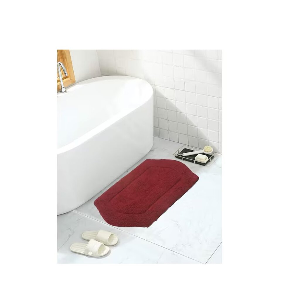 Waterford Collection 100% Cotton Tufted Bath Rug 17 in x 24 in Red New